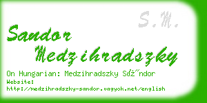 sandor medzihradszky business card